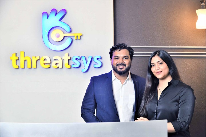 Founder and CEO Deepak Kuman Nath with COO Shrutiksha Nayak Nath at Threatsys Technologies....